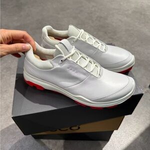 Brand New! Ecco’s Women’s White-Red Golf Biom Hybrid Shoes! Shoe Size 40